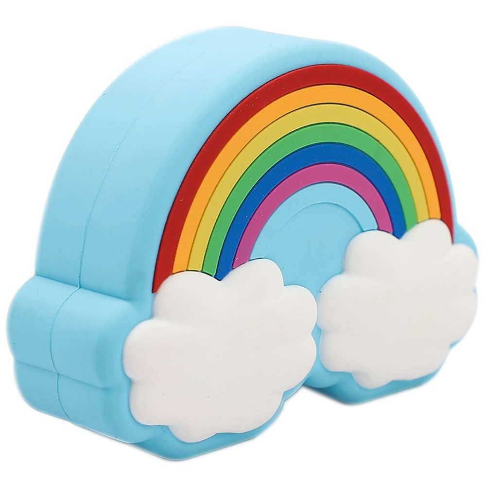 Blue and Red Learning Toy with Plush Clouds